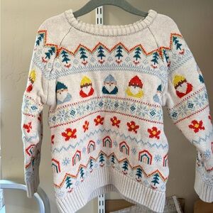 Hanna Andersson Festive Knit Sweater - Cream, Red, Blue